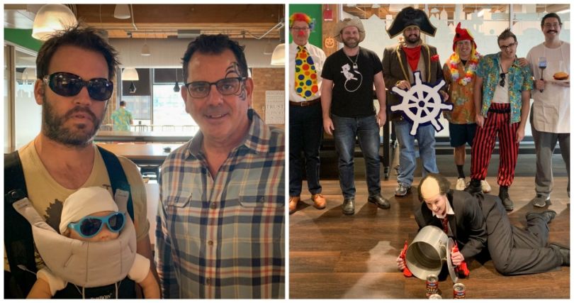 Collage of Neighborhoods.com photos from their Halloween party