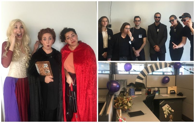 Collage of photos from Sittercity Halloween party