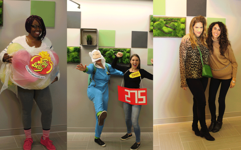 Collage of photos from UrbanBound's Halloween party